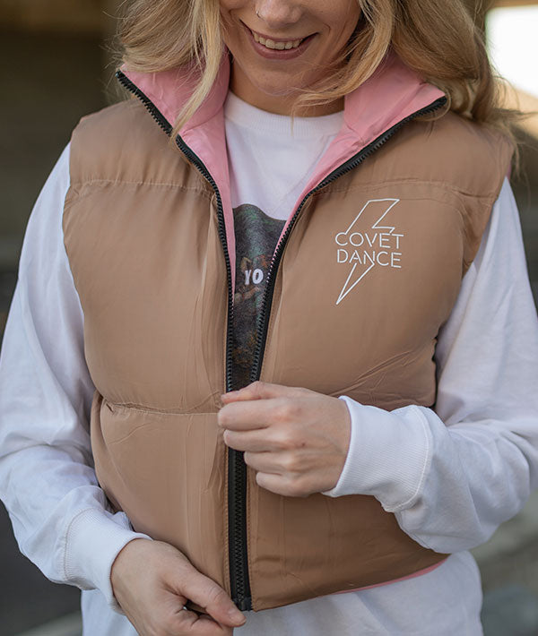 Reversible Crop Puffy Vest – Covet Dance