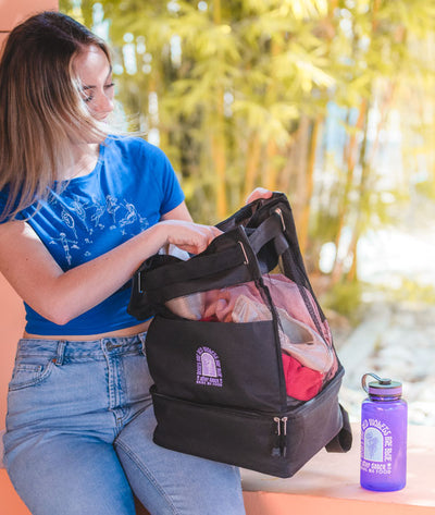Dance bag that doubles as a cooler with matching water bottle
