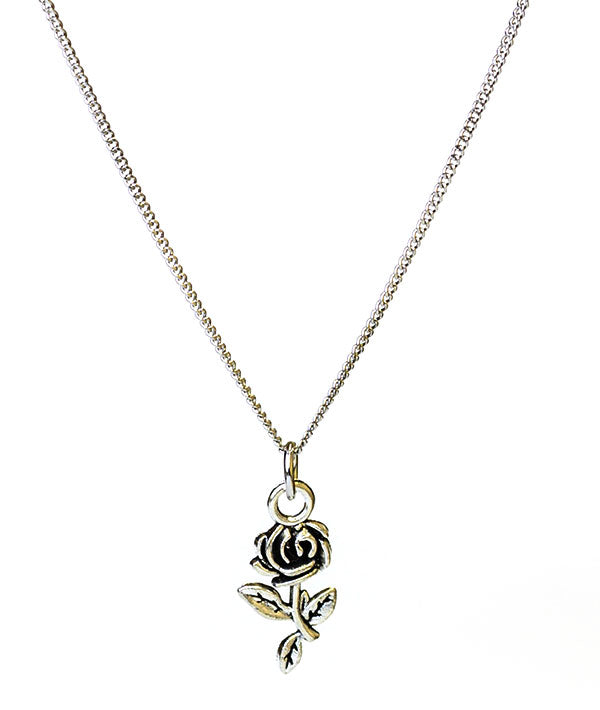 Recital Rose Necklace - Rhodium (Silver) Plated