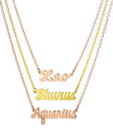 Three of the twelve zodiac necklaces